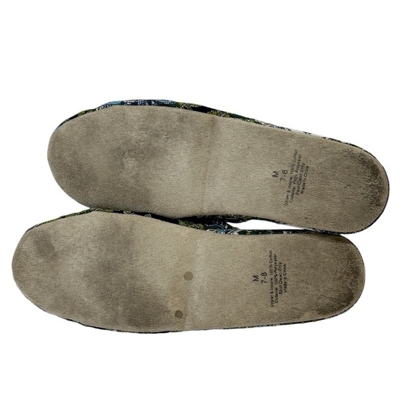 Vera Bradley Slippers Cambridge Navy/Green/White Ladies M 7/8 EUC - Picture 6 of 6